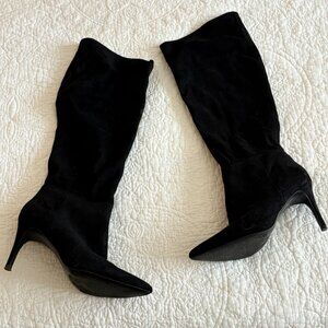 STEVE MADDEN KIMARI TALL BLACK ULTRASUEDE BOOTS Black  SZ 8